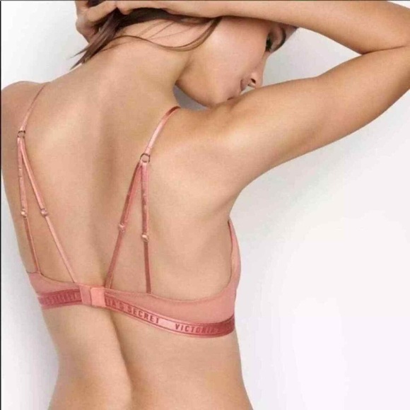 2 VICTORIAS SECRETS VERY SEXY HIGH NECK BRAS, DUSTY ROSE & NEON PINK 34DD - Picture 9 of 11